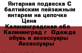 Янтарная подвеска С балтийским пейзажным янтарем на цепочке › Цена ­ 1 000 - Калининградская обл., Калининград г. Одежда, обувь и аксессуары » Аксессуары   